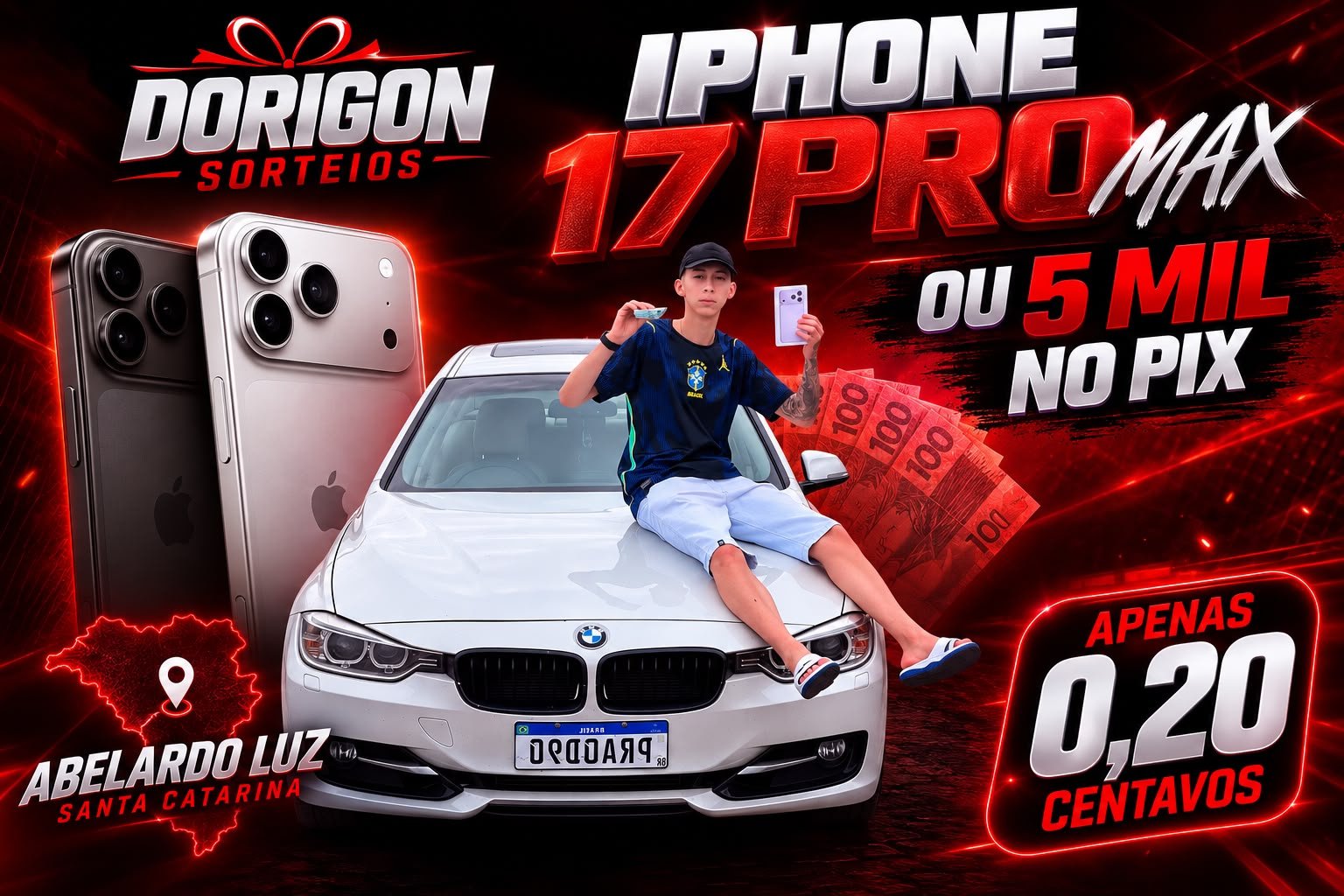 IPHONE 17 PRO MAX 256GB OU 5 M1L NA SUA CONTA!